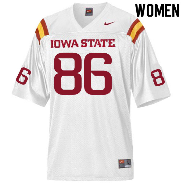 Women #86 Jacob Hillmann Iowa State Cyclones College Football Jerseys Sale-White